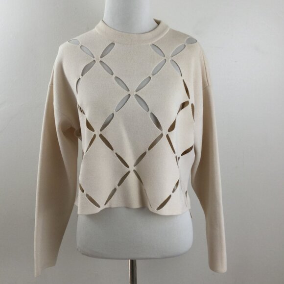 Proenza Schouler Cream Cut-Out Sweater s - Picture 3 of 10